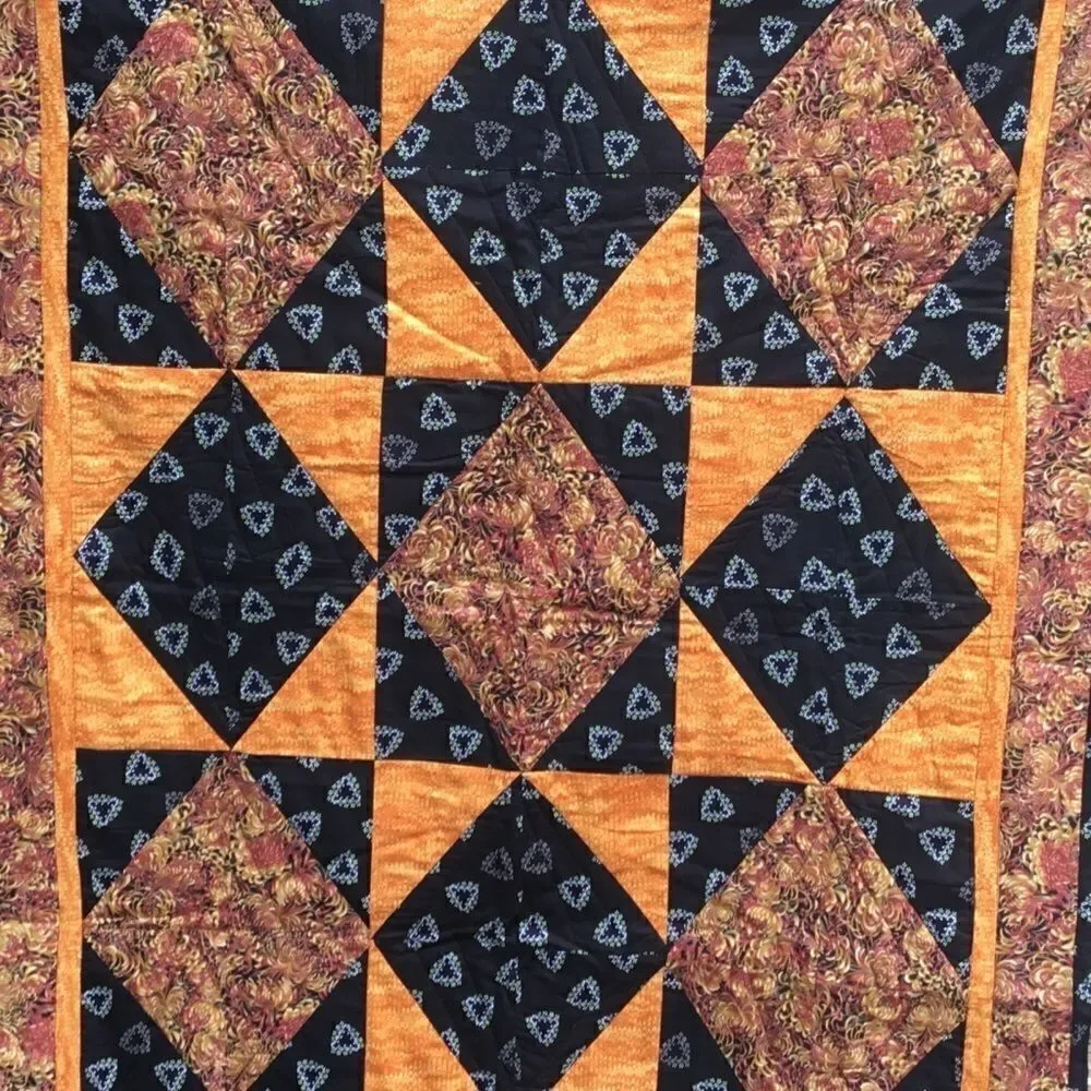 NWT HandCrafted Fall Color Quilt